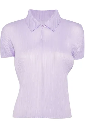 Pleats Please Issey Miyake abstract-print plissé blouse - Purple