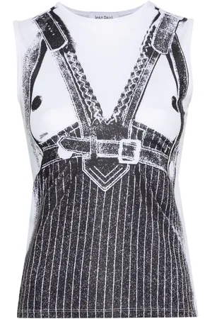 Jean Paul Gaultier Vest-print sleeveless top