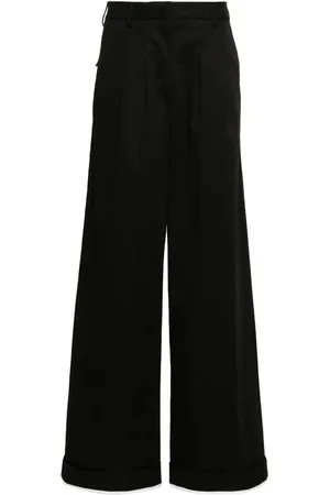 Palm Angels Logo-tag pleated straight trousers