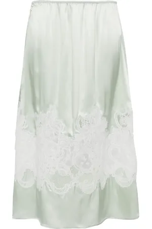 Viktor & Rolf Lace-detail silk midi skirt