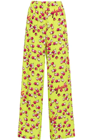Palm Angels Cherries-patterned flared trousers