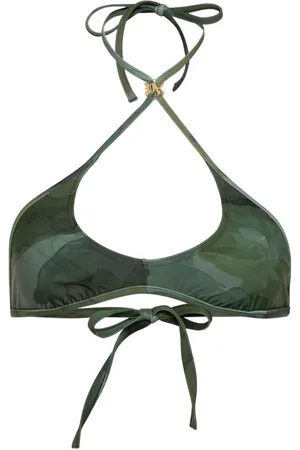 Palm Angels Camo-print bikini top