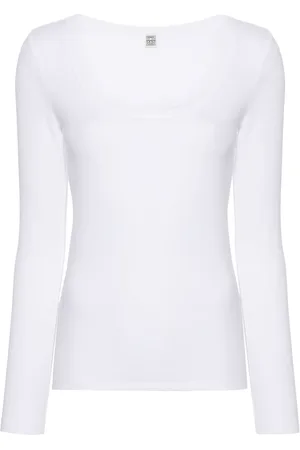 Totême Scoop-neck fine-ribbed T-shirt