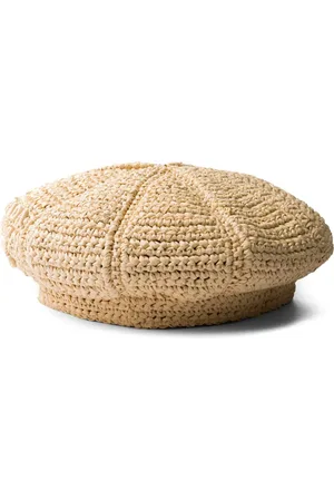 Prada Logo-appliqu?? raffia beret