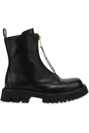 Moschino Logo-lettering leather ankle boots