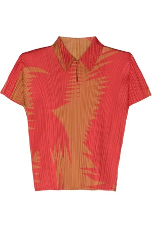 PLEATS PLEASE ISSEY MIYAKE Abstract-print plissé blouse