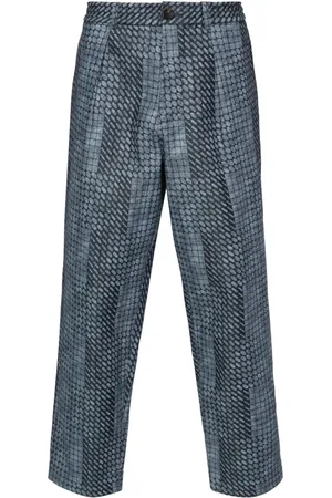 PIERRE-LOUIS MASCIA Geometric-print cotton trousers