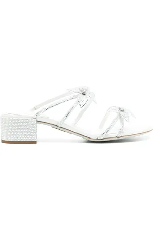 RENE CAOVILLA Floral-rhinestone 40mm sandals