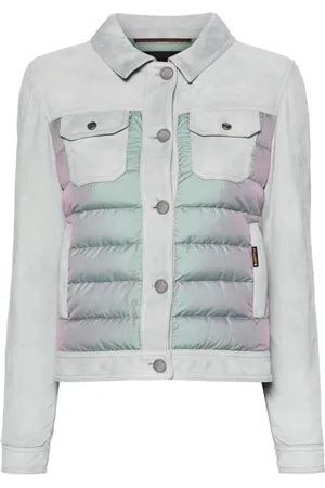 MOORER Petunia quilted-panel leather jacket
