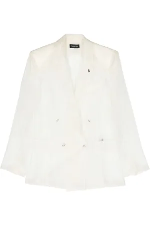 Patrizia Pepe Sheer double-breasted blazer