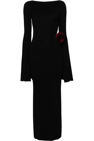 MANURI Floral-appliqu?? jersey maxi dress