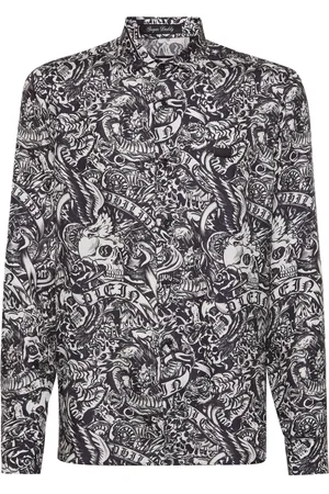 Philipp Plein Tattoo-print silk shirt