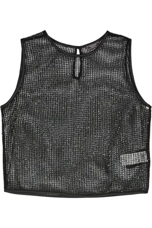 PESERICO SIGN Sequinned open-knit top