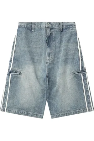 FIVE CM Stripe-detail denim shorts