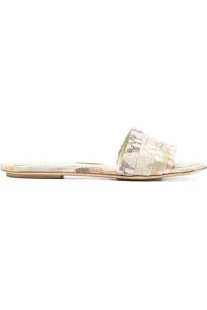 Missoni Zigzag-weave metallic mules