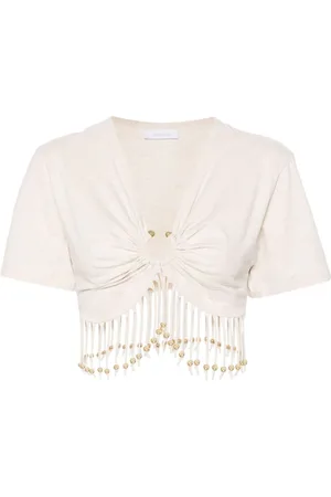 Paco rabanne Fringed cotton crop top
