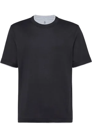 Brunello Cucinelli Contrasting-trim jersey T-shirt