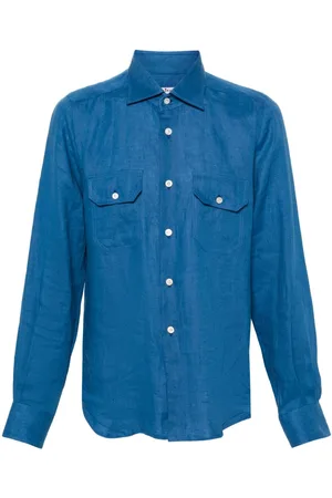 Kiton Classic-collar linen shirt