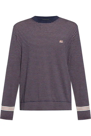 Etro Pegaso-embroidered striped sweater