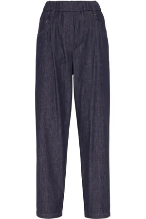 Brunello Cucinelli Elasticated-waist tapered jeans