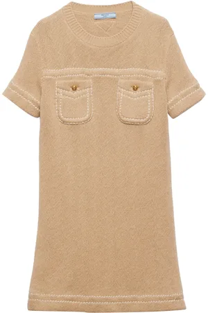 Prada Knitted cotton mini dress