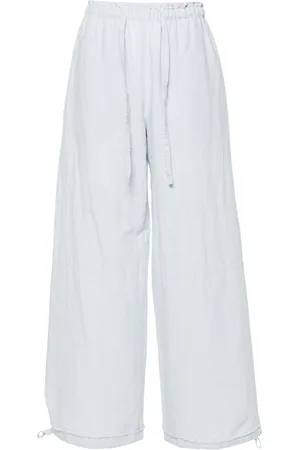 Acne Studios Embroidered-logo wide-leg trousers