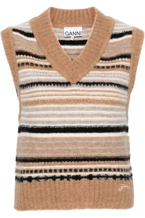 Ganni Striped sleeveless jumper