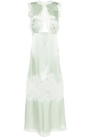 Viktor & Rolf Lace-appliqué silk maxi dress