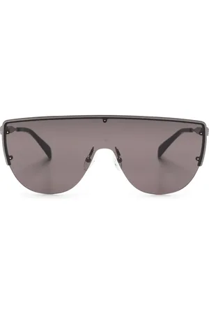 Alexander McQueen Skull-stud shield-frame sunglasses