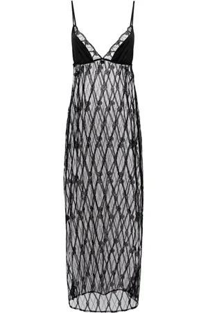 Kiki de Montparnasse Bondage mesh maxi dress