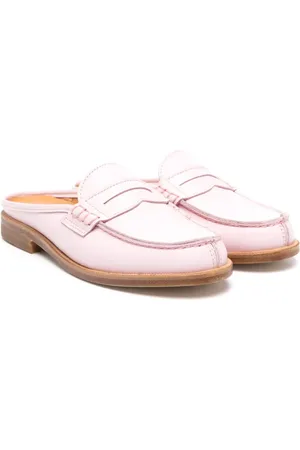GALLUCCI Penny-slot leather slippers