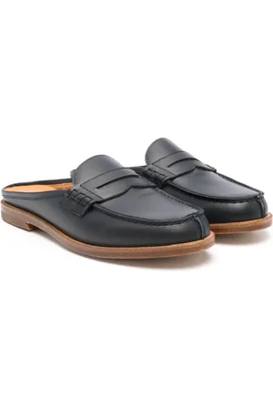 GALLUCCI Penny-slot leather slippers