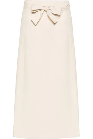 Totême Tie-waist cotton midi skirt