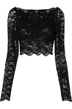 Paco rabanne Floral-lace cropped top