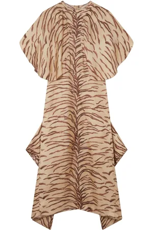 Stella McCartney Tiger-print organic silk midi dress