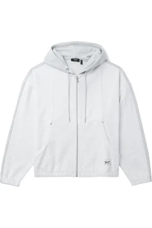 FIVE CM Logo-appliqué zip-up hoodie