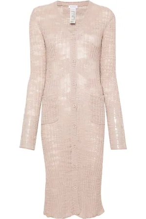 Acne Studios Semi-sheer panel ribbed-knit cardigan