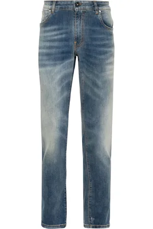 SALVATORE SANTORO Distressed slim-cut jeans