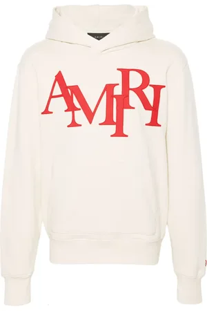 AMIRI Staggered logo-appliqué cotton hoodie