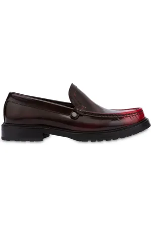 Moschino Faded-effect leather loafers