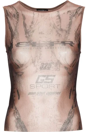 Jean Paul Gaultier X Shayne Oliver body-print mesh top