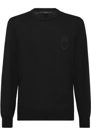 BILLIONAIRE Logo-embroidered wool jumper