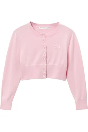 Alexander Wang Logo-embossed cropped cardigan