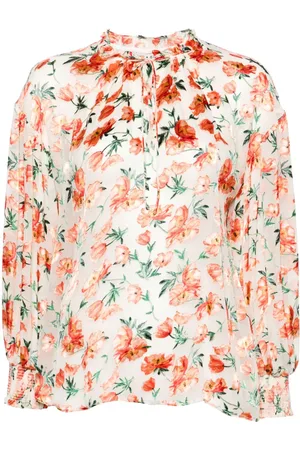ALICE+OLIVIA Julius floral-jacquard organza blouse