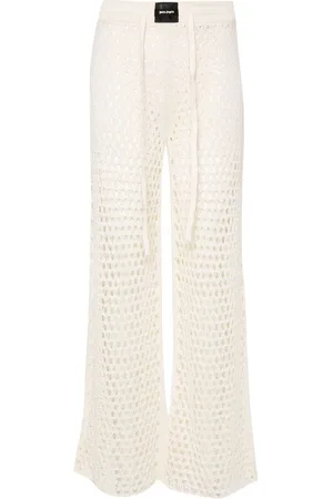 Palm Angels Sequin-embellished open-knit trousers
