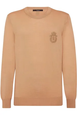 BILLIONAIRE Logo-embroidered wool jumper