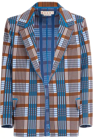 Marni Plaid-check single-breasted blazer