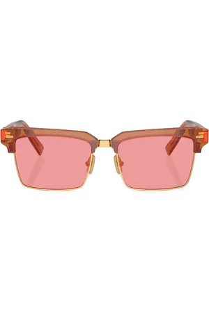 Miu Miu Logo-lettering square-frame sunglasses