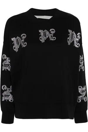 Palm Angels Crystal-logo cotton sweatshirt