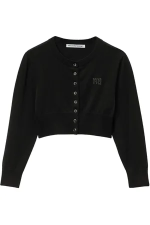 Alexander Wang Logo-embossed cropped cardigan